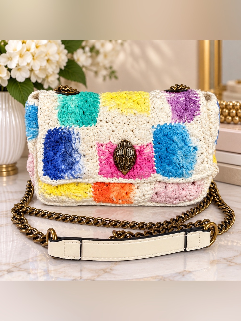 Kurt Geiger Kensington Multicolor Crochet Bag